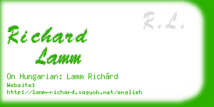 richard lamm business card
